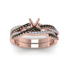 Load image into Gallery viewer, semi-mount-simple-twisted-vine-bridal-ring-sets-with-black-diamond-in-14K-rose-gold-FD8233SMGBLACK-NL-RG