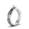 Load image into Gallery viewer, semi-mount-simple-twisted-vine-bridal-ring-sets-with-black-diamond-in-14K-white-gold-FD8233SMGBLACK-NL-WG