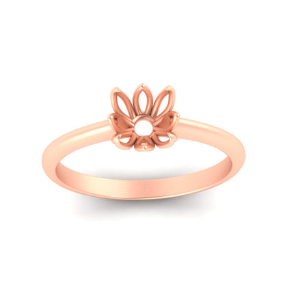 Semi Mount Cathedral Ring With Floral Head