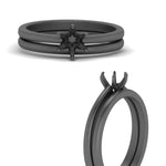 Load image into Gallery viewer, semi-mount-solitaire-plain-gold-wedding-set-in-black-gold-FD9334SMANGLE3-NL-BG-B2