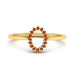 Load image into Gallery viewer, semi-mount-sunflower-halo-orange-sapphire-engagement-ring-in-yellow-gold-FD9704SMRGSAOR-NL-YG