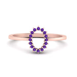 Load image into Gallery viewer, semi-mount-sunflower-halo-purple-topaz-engagement-ring-in-rose-gold-FD9704SMRGVITO-NL-RG