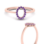 Load image into Gallery viewer, semi-mount-sunflower-halo-purple-topaz-engagement-ring-in-rose-gold-FD9704SMRGVITO-NL-RG
