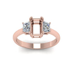 Load image into Gallery viewer, Semi Mount 3 Stone Trapezoid Engagement Ring