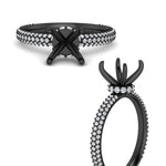 Load image into Gallery viewer, semi-mount-triple-row-underhalo-pave-engagement-ring-in-black-gold-fd11557smr-nl-bg.jpg