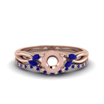 Load image into Gallery viewer, semi-mount-twisted-diamond-bridal-set-with-blue-sapphire-in-14K-rose-gold-FD8300RSMGSABL-NL-RG.jpg