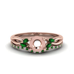 Load image into Gallery viewer, semi-mount-twisted-diamond-bridal-set-with-emerald-in-14K-rose-gold-FD8300RSMGEMGR-NL-RG.jpg