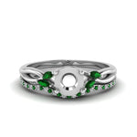 Load image into Gallery viewer, semi-mount-twisted-diamond-bridal-set-with-emerald-in-14K-white-gold-FD8300RSMGEMGR-NL-WG.jpg
