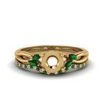 Load image into Gallery viewer, semi-mount-twisted-diamond-bridal-set-with-emerald-in-14K-yellow-gold-FD8300RSMGEMGR-NL-YG.jpg