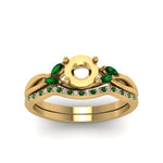 Load image into Gallery viewer, semi-mount-twisted-diamond-bridal-set-with-emerald-in-14K-yellow-gold-FD8300RSMGEMGR-NL-YG.jpg