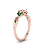 Load image into Gallery viewer, semi-mount-twisted-petal-diamond-engagement-ring-with-emerald-in-14K-rose-gold-FD8300RSMRGEMGR-NL-RG.jpg
