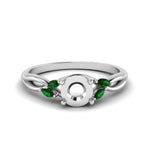 Load image into Gallery viewer, semi-mount-twisted-petal-diamond-engagement-ring-with-emerald-in-14K-white-gold-FD8300RSMRGEMGR-NL-WG.jpg