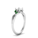 Load image into Gallery viewer, semi-mount-twisted-petal-diamond-engagement-ring-with-emerald-in-14K-white-gold-FD8300RSMRGEMGR-NL-WG.jpg