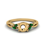 Load image into Gallery viewer, semi-mount-twisted-petal-diamond-engagement-ring-with-emerald-in-14K-yellow-gold-FD8300RSMRGEMGR-NL-YG.jpg