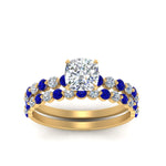 Load image into Gallery viewer, shared-prong-cushion-engagement-and-wedding-ring-set-with-sapphire-in-FDENS3023CUGSABL-NL-YG