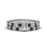 Load image into Gallery viewer, shared-prong-emerald-cut-engagement-and-wedding-ring-set-with-black-diamond-in-FDENS3023EMGBLACK-NL-WG