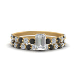 Load image into Gallery viewer, shared-prong-emerald-cut-engagement-and-wedding-ring-set-with-black-diamond-in-FDENS3023EMGBLACK-NL-YG