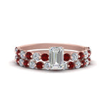 Load image into Gallery viewer, shared-prong-emerald-cut-engagement-and-wedding-ring-set-with-ruby-in-FDENS3023EMGRUDR-NL-RG