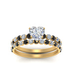 Load image into Gallery viewer, shared-prong-heart-engagement-and-wedding-ring-set-with-black-diamond-in-FDENS3023HTGBLACK-NL-YG
