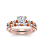 Load image into Gallery viewer, shared-prong-heart-engagement-and-wedding-ring-set-with-orange-sapphire-in-FDENS3023HTGSAOR-NL-RG