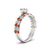 Load image into Gallery viewer, shared-prong-heart-engagement-and-wedding-ring-set-with-orange-sapphire-in-FDENS3023HTGSAOR-NL-WG