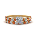 Load image into Gallery viewer, shared-prong-heart-engagement-and-wedding-ring-set-with-orange-sapphire-in-FDENS3023HTGSAOR-NL-YG
