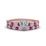 Load image into Gallery viewer, shared-prong-heart-engagement-and-wedding-ring-set-with-pink-sapphire-in-FDENS3023HTGSADRPI-NL-RG