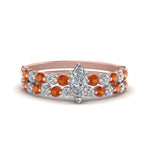 Load image into Gallery viewer, shared-prong-marquise-engagement-and-wedding-ring-set-with-orange-sapphire-in-FDENS3023MQGSAOR-NL-RG