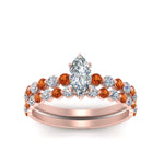 Load image into Gallery viewer, shared-prong-marquise-engagement-and-wedding-ring-set-with-orange-sapphire-in-FDENS3023MQGSAOR-NL-RG