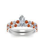 Load image into Gallery viewer, shared-prong-marquise-engagement-and-wedding-ring-set-with-orange-sapphire-in-FDENS3023MQGSAOR-NL-WG