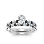 Load image into Gallery viewer, shared-prong-oval-engagement-and-wedding-ring-set-with-black-diamond-in-FDENS3023OVGBLACK-NL-WG