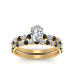 Load image into Gallery viewer, shared-prong-oval-engagement-and-wedding-ring-set-with-black-diamond-in-FDENS3023OVGBLACK-NL-YG