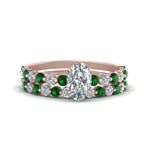 Load image into Gallery viewer, shared-prong-oval-engagement-and-wedding-ring-set-with-emerald-in-FDENS3023OVGEMGR-NL-RG