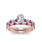 Load image into Gallery viewer, shared-prong-oval-engagement-and-wedding-ring-set-with-pink-sapphire-in-FDENS3023OVGSADRPI-NL-RG