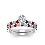 Load image into Gallery viewer, shared-prong-oval-engagement-and-wedding-ring-set-with-ruby-in-FDENS3023OVGRUDR-NL-WG