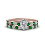 Load image into Gallery viewer, shared-prong-pear-engagement-and-wedding-ring-set-with-emerald-in-FDENS3023PEGEMGR-NL-RG