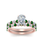 Load image into Gallery viewer, shared-prong-pear-engagement-and-wedding-ring-set-with-emerald-in-FDENS3023PEGEMGR-NL-RG