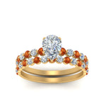 Load image into Gallery viewer, shared-prong-pear-engagement-and-wedding-ring-set-with-orange-sapphire-in-FDENS3023PEGSAOR-NL-YG