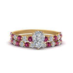 Load image into Gallery viewer, shared-prong-pear-engagement-and-wedding-ring-set-with-pink-sapphire-in-FDENS3023PEGSADRPI-NL-YG
