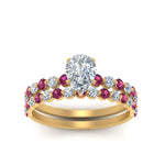 Load image into Gallery viewer, shared-prong-pear-engagement-and-wedding-ring-set-with-pink-sapphire-in-FDENS3023PEGSADRPI-NL-YG