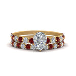 Load image into Gallery viewer, shared-prong-pear-engagement-and-wedding-ring-set-with-ruby-in-FDENS3023PEGRUDR-NL-YG