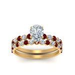 Load image into Gallery viewer, shared-prong-pear-engagement-and-wedding-ring-set-with-ruby-in-FDENS3023PEGRUDR-NL-YG