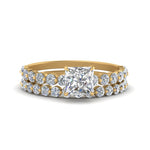 Load image into Gallery viewer, shared-prong-princess-cut-engagement-and-wedding-ring-set-in-FDENS3023PR-NL-YG