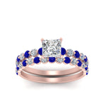 Load image into Gallery viewer, shared-prong-princess-cut-engagement-and-wedding-ring-set-with-sapphire-in-FDENS3023PRGSABL-NL-RG