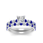 Load image into Gallery viewer, shared-prong-princess-cut-engagement-and-wedding-ring-set-with-sapphire-in-FDENS3023PRGSABL-NL-WG