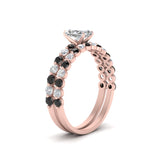 Load image into Gallery viewer, shared-prong-radiant-engagement-and-wedding-ring-set-with-black-diamond-in-FDENS3023RAGBLACK-NL-RG