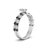 Load image into Gallery viewer, shared-prong-radiant-engagement-and-wedding-ring-set-with-black-diamond-in-FDENS3023RAGBLACK-NL-WG