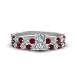 Load image into Gallery viewer, shared-prong-radiant-engagement-and-wedding-ring-set-with-ruby-in-FDENS3023RAGRUDR-NL-WG