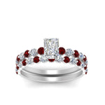 Load image into Gallery viewer, shared-prong-radiant-engagement-and-wedding-ring-set-with-ruby-in-FDENS3023RAGRUDR-NL-WG