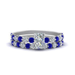 Load image into Gallery viewer, shared-prong-radiant-engagement-and-wedding-ring-set-with-sapphire-in-FDENS3023RAGSABL-NL-WG